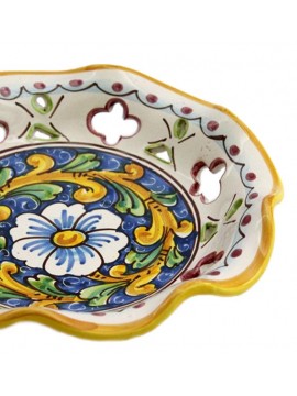Ciotola grande in ceramica siciliana art.22 dec. Barocco