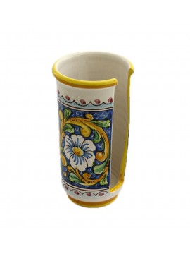 Large Sicilian ceramic cup holder art.17 dec. Baroque