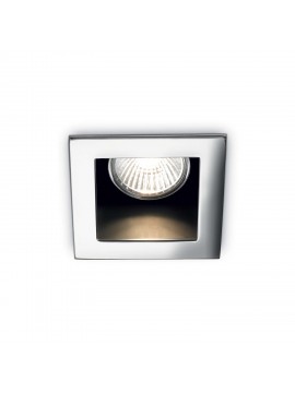 Modern recessed spotlight 1 square funky chrome light