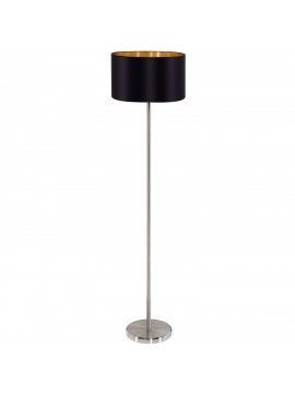 Modern floor lamp in black and gold GLO 95169 Maserlo fabric