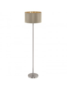Modern floor lamp in taupe and gold GLO 95171 Maserlo fabric