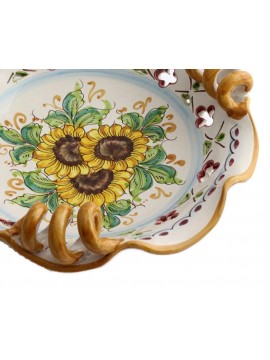 Small Sicilian ceramic centerpiece art.7 dec. Sunflower