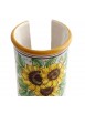Small Sicilian ceramic cup holder art.18 dec. Sunflower