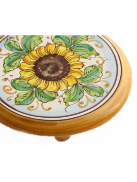 Sicilian ceramic trivet art.19 dec. Sunflower