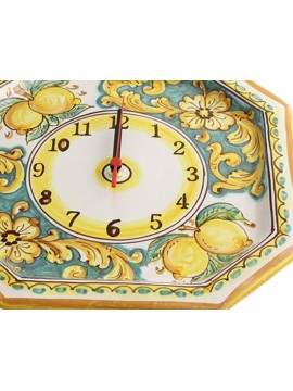Sicilian ceramic clock art.24 dec. lemons