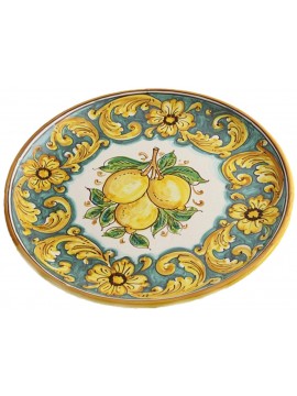 Piatto in ceramica siciliana art.12 dec. Limoni