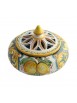 Porta caramelle grande in ceramica siciliana art.1 dec. Limoni
