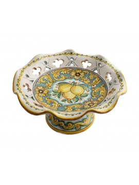 Medium raised centerpiece in Sicilian ceramic art.4 dec Limoni