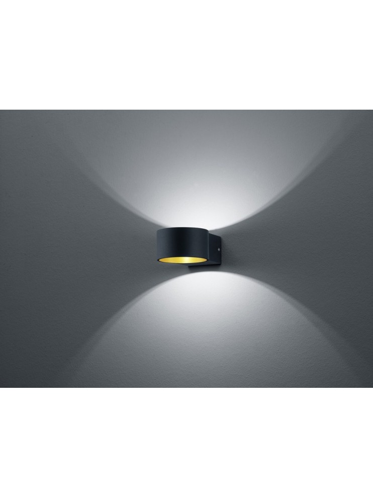 LED wall light 4,5w black gold modern design biemissione trio 223410132 Lacapo