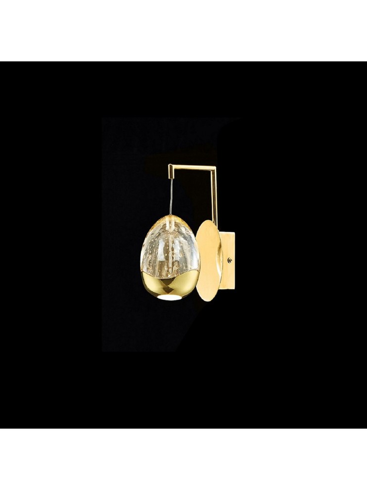 4.8w gold LED wall lamp with Golden Egg illuminated crystals