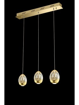 Lampadario led 14,4w design oro con cristalli illuminati Golden Egg