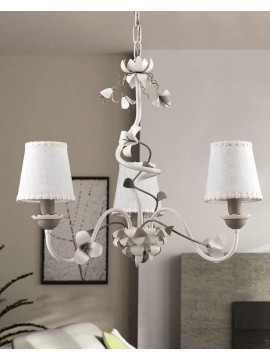 Contemporary chandelier in white and dove gray 3 lights LS 157/3