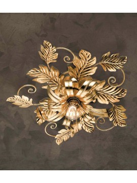 Ceiling lamp in wrought iron classic gold leaf 1 light PL 130/1