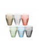 Set of 6 tall glasses of the modern Guiffini Multicolor Tiffany