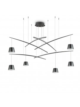 Modern suspension led chandelier ideal-lux design Fish sp6 black