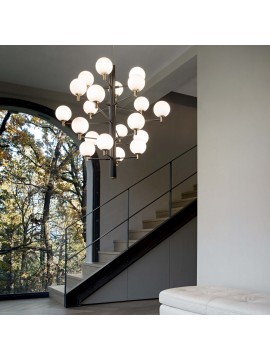 Modern chandelier 20 lights minimal ideal-lux design Copernicus sp20 black