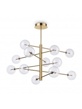 Classic chandelier 12 lights minimal ideal-lux Equinoxe sp12 antique brass