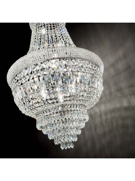 Classic chandelier with crystals 10 lights ideal-lux Dubai sp10 chrome