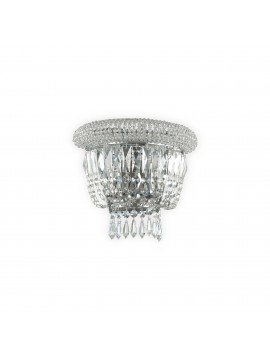Classic wall light with crystals 2 lights ideal-lux Dubai ap2 chrome