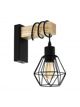 Rustic vintage wooden wall light 1 light GLO 43135 Townshend 5