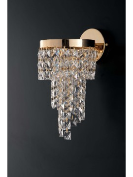 Classic gold wall light with 1 light crystals LGT Malta ap1 design swarovsky