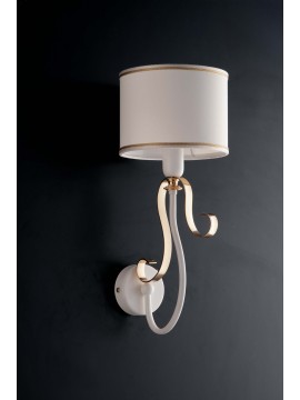 Contemporary 1-light wall light LGT Alina white and gold