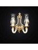 Classic 2 lights wall lamp in gold leaf wood BGA 1584-A2-PIC