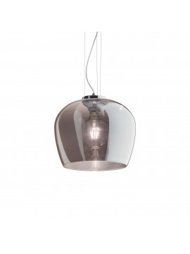 Modern suspension lamp in blown glass Blossom sp1 fumè