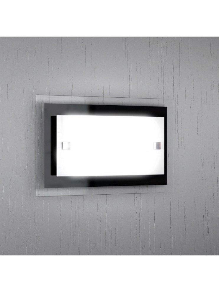 Applique 1 luce moderno vetro bianco-nero tpl1087-apne