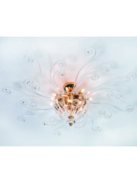Classic crystal ceiling lamp with 11 lights Design Swarovsky Ischia 80