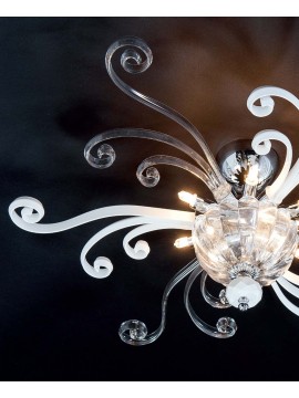 Plafoniera moderna in cristallo a 8 luci Design Swarovsky Ischia 70