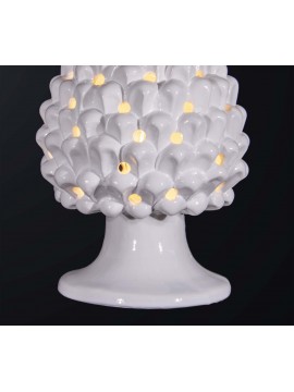 Lampada moderna a pigna H.30cm in ceramica bianca 1 luce BGA 3179-lgr
