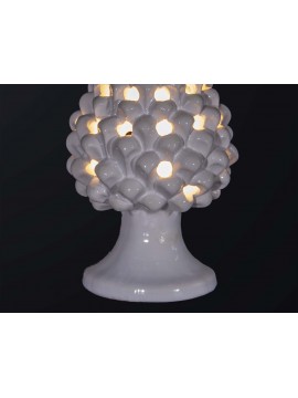 Lampada a pigna H.21cm in ceramica bianca 1 luce BGA 3179-lm