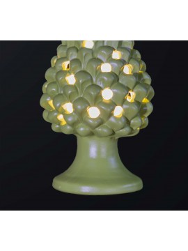 Lampada a pigna H.21cm in ceramica verde 1 luce BGA 3179-lm