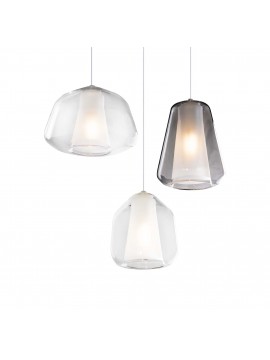Modern transparent-smoked chandelier for living room kitchen 3 lights tpl 0902