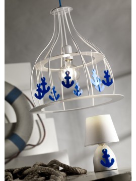 Modern design chandelier anchor white and blue sea with 1 light stf 0080