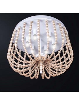 Modern design ceiling lamp with wooden beads with 5 lights BGA 3271/pl50