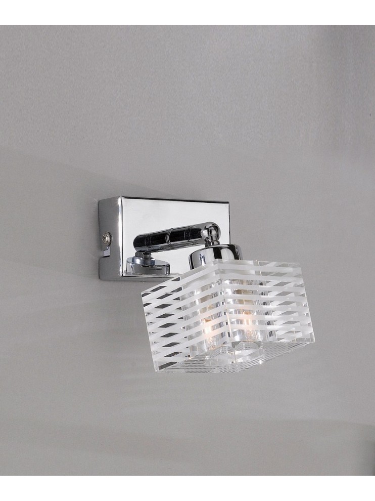 Applique spotlight modern glass cube 1 light tpl 1047-f1