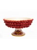 Raised centerpiece D.25cm in Caltagirone ceramic half pine cone decorated by hand in red