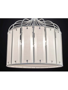 Lampadario classico in ferro battuto bianco design gabbia 6 luci BGA 2635/s50