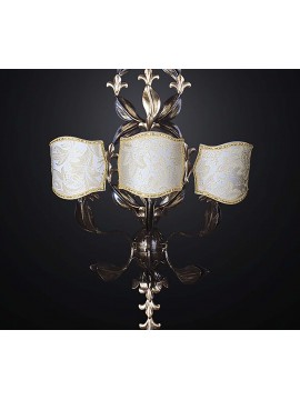 Classic wall light in wrought iron with 3 lights lampshades BGA 2431 / a3d1