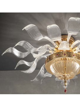 Plafoniera classica lusso cristallo a 8 luci luxury m009 oro swarovsky