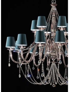 Luxury classic chandelier in smoked crystal with 18 lights luxury m039 swarovsky