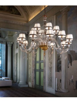 Classic chandelier in crystal and luxury brass with 18 lights luxury m050 swarovsky