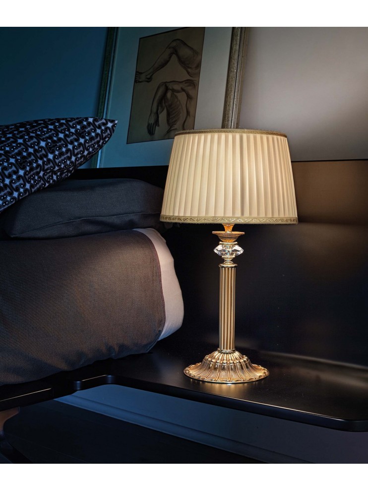 Table lamp in brass and classic crystal with luxury m059 swarovsky
