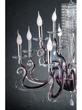 Modern chandelier in amethyst crystal with 12 lights luxury m063 swarovsky