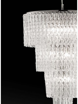 Lampadario moderno cascata in cristallo a 9 luci luxury m078 swarovsky