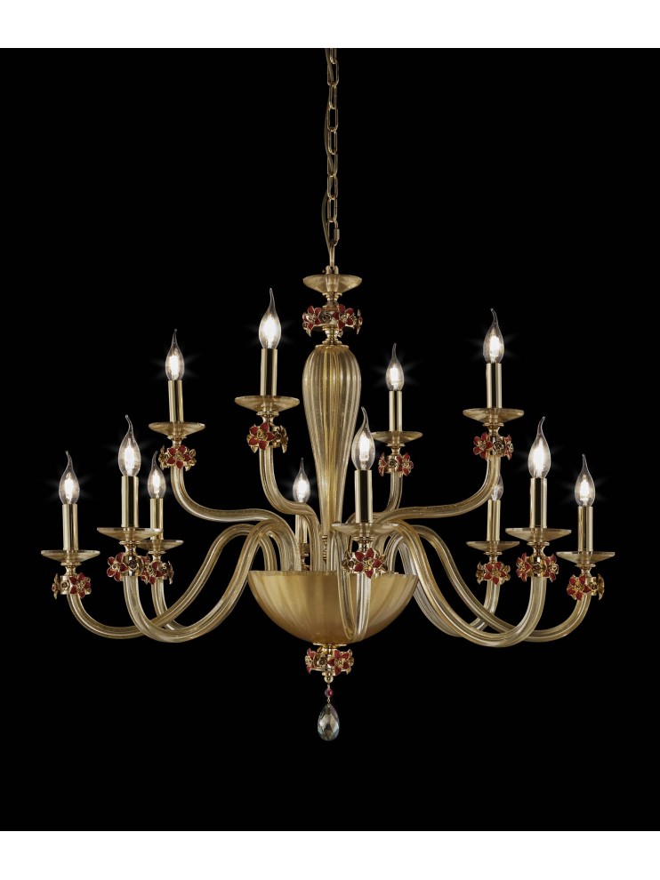 Classic gold crystal chandelier with 12 lights luxury m092 swarovsky