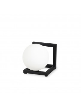 Lumetto moderna minimal nero con sfera bianca a 1 luce DL1808