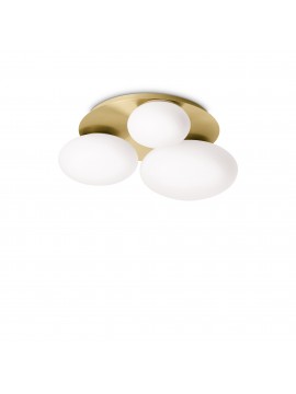 Modern contemporary gold ceiling lamp with white spheres with 3 lights DL1813